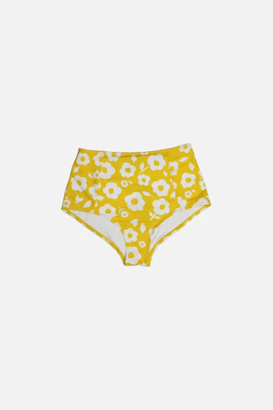 [Sample] Never Say Never High-Waisted Bikini Bottom DAISY SILHOUETTE YELLOW sold by UNE PIECE