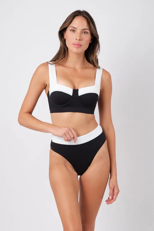 Original Bustier Balconette Bikini Bralette MONOCHROME TEXTURE sold by UNE PIECE