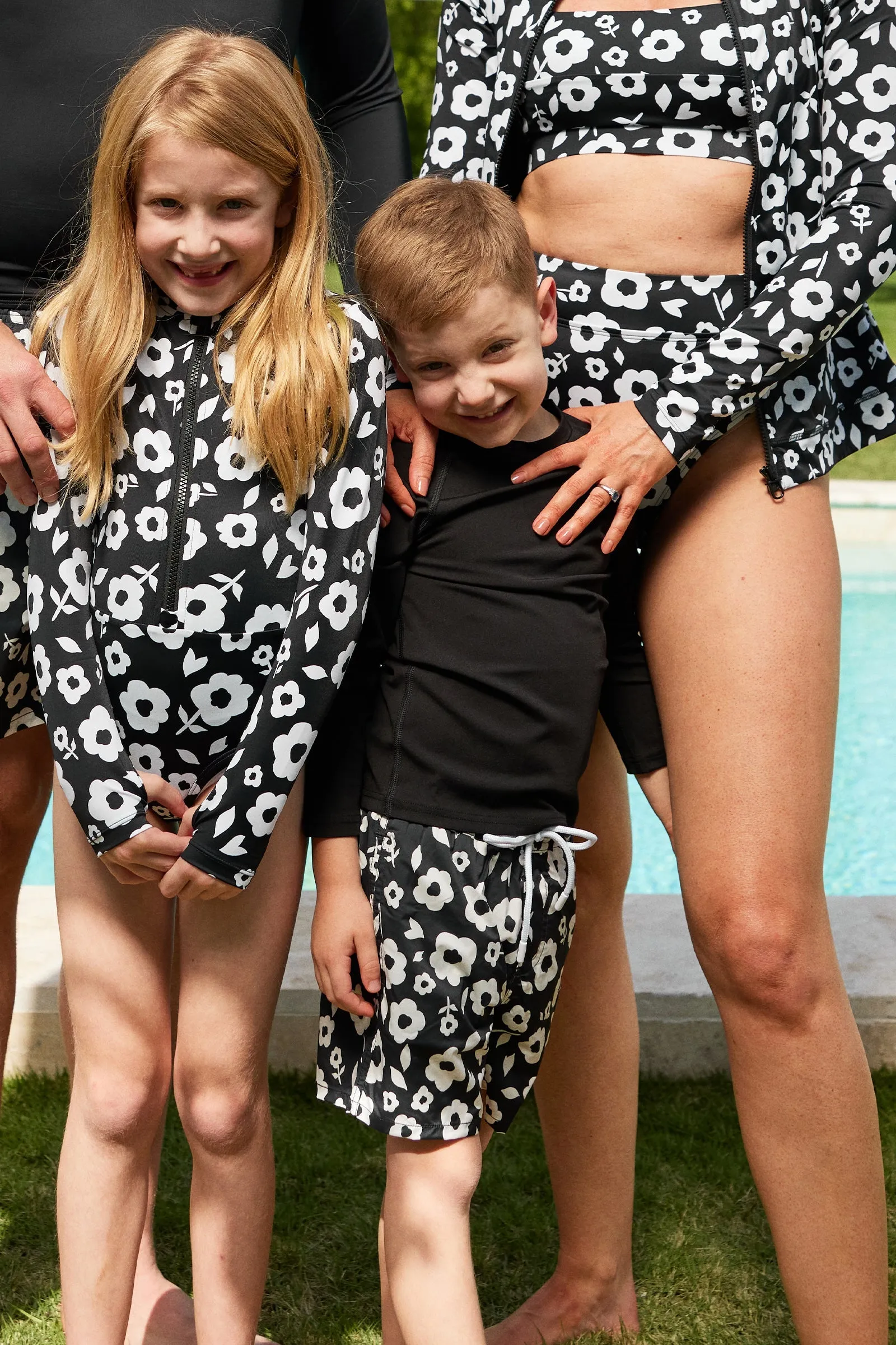 Boys Swim Shorts DAISY SILHOUETTE BLACK sold by UNE PIECE