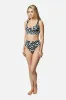 High-Cut High-Waisted Bikini Bottom DAISY SILHOUETTE BLACK sold by UNE PIECE