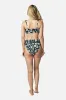 High-Cut High-Waisted Bikini Bottom DAISY SILHOUETTE BLACK sold by UNE PIECE