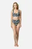High-Cut High-Waisted Bikini Bottom DAISY SILHOUETTE BLACK sold by UNE PIECE