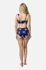 Never Say Never High-Waisted Bikini Bottom FREESIA SILHOUETTE NAVY sold by UNE PIECE