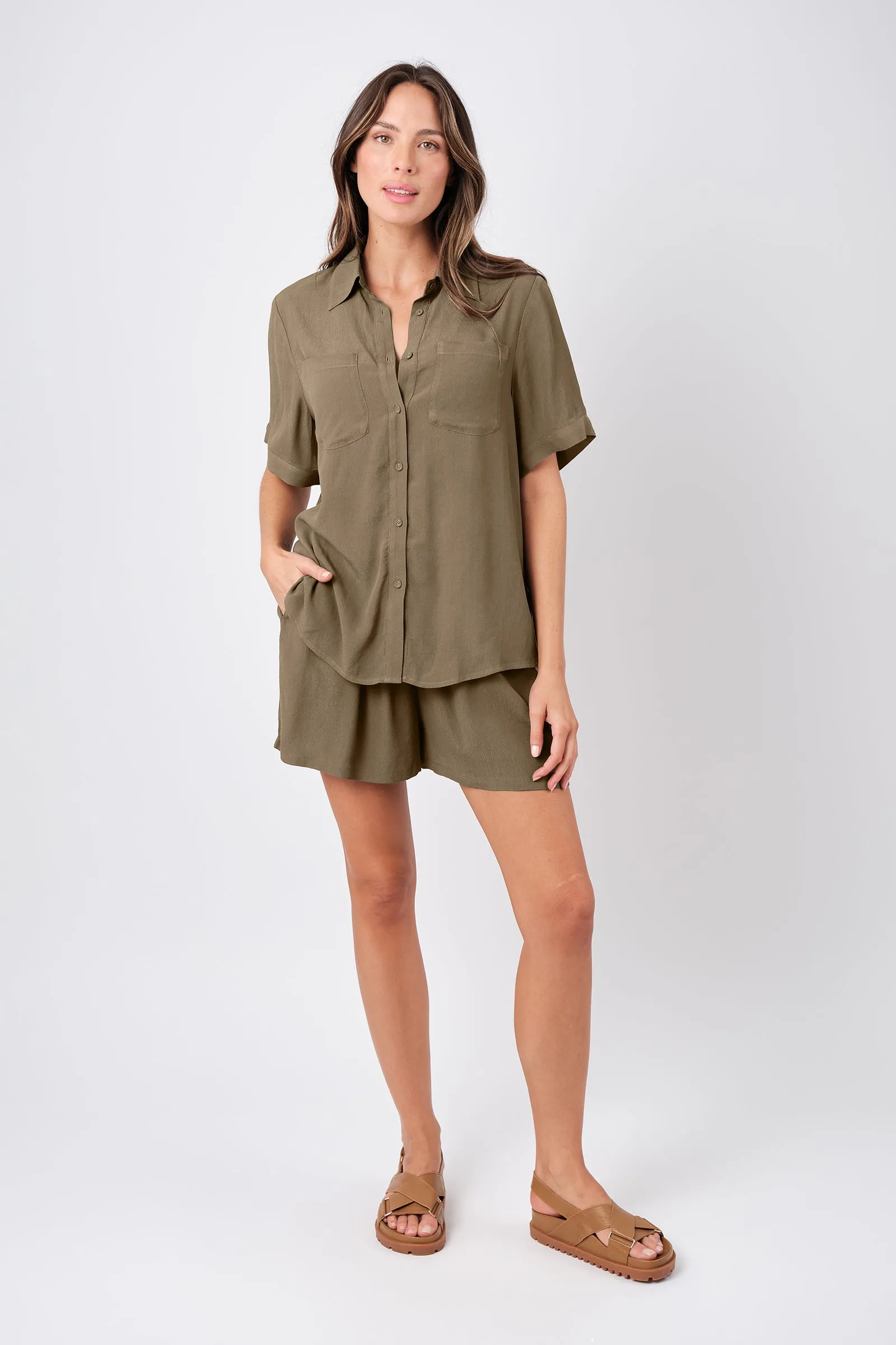 Palazzo Shorts KHAKI sold by UNE PIECE