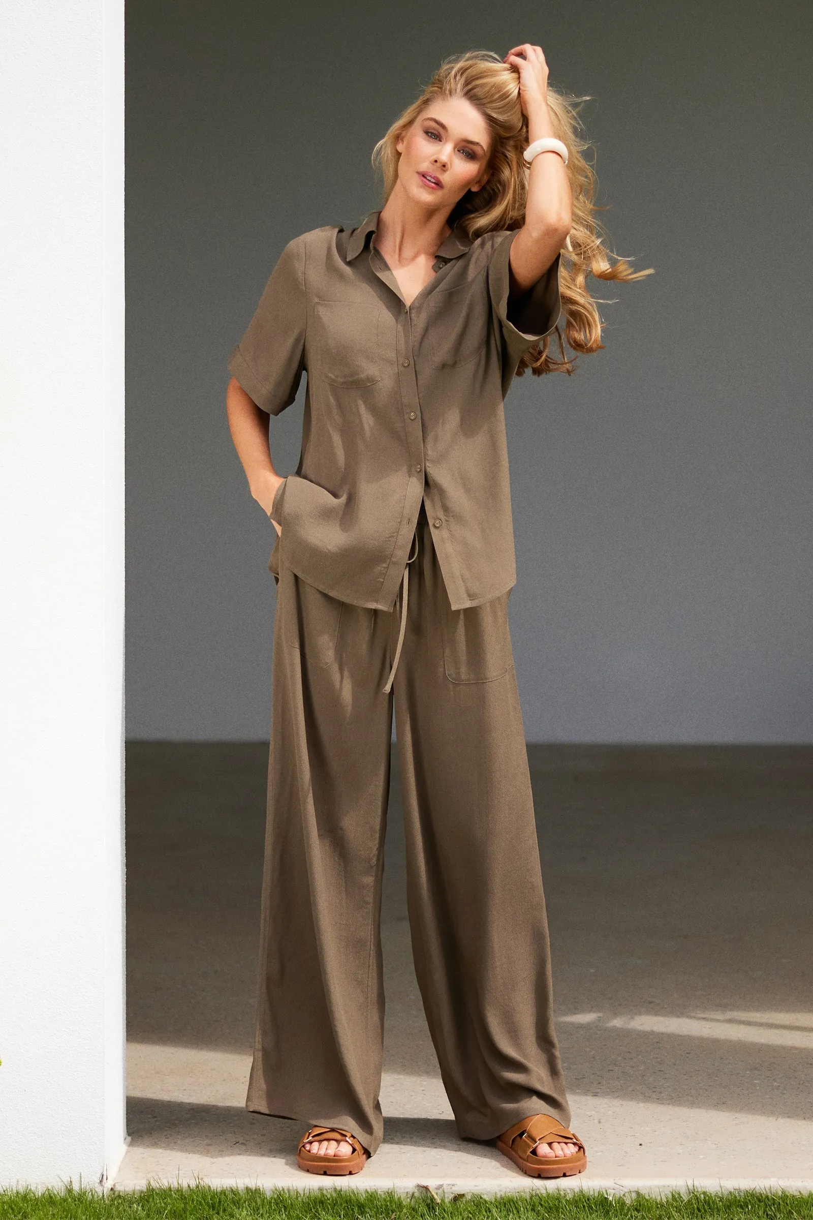 Palazzo Pants KHAKI sold by UNE PIECE
