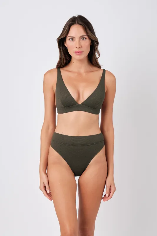 Never Say Never Bikini Bralette KHAKI TEXTURE made by UNE PIECE