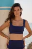 Classic Square Neck Bikini Bralette NAVY TEXTURE sold by UNE PIECE