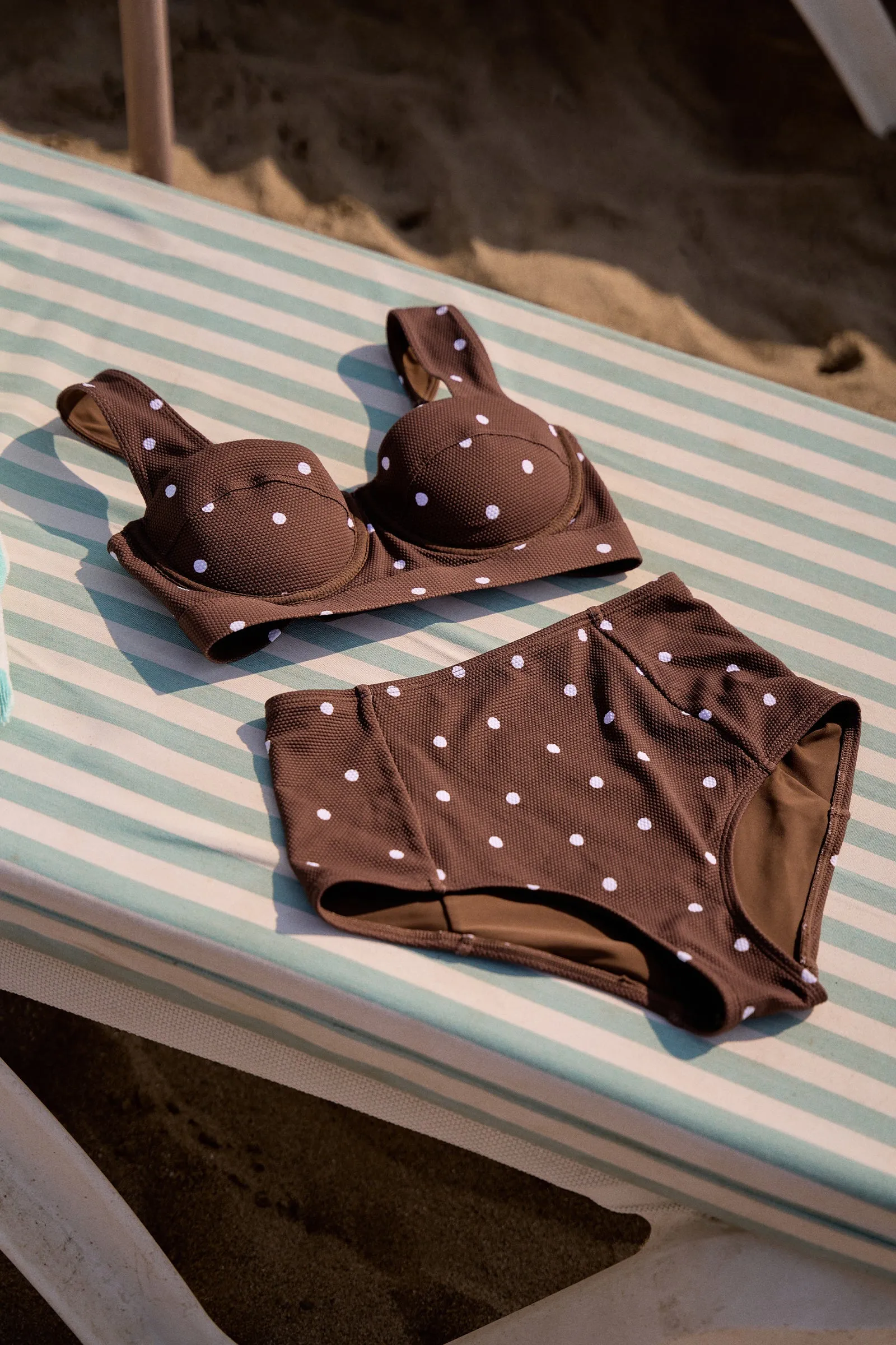 Original Bustier Balconette Bikini Bralette CHOCOLATE POLKA TEXTURE sold by UNE PIECE product image thumbnail 4