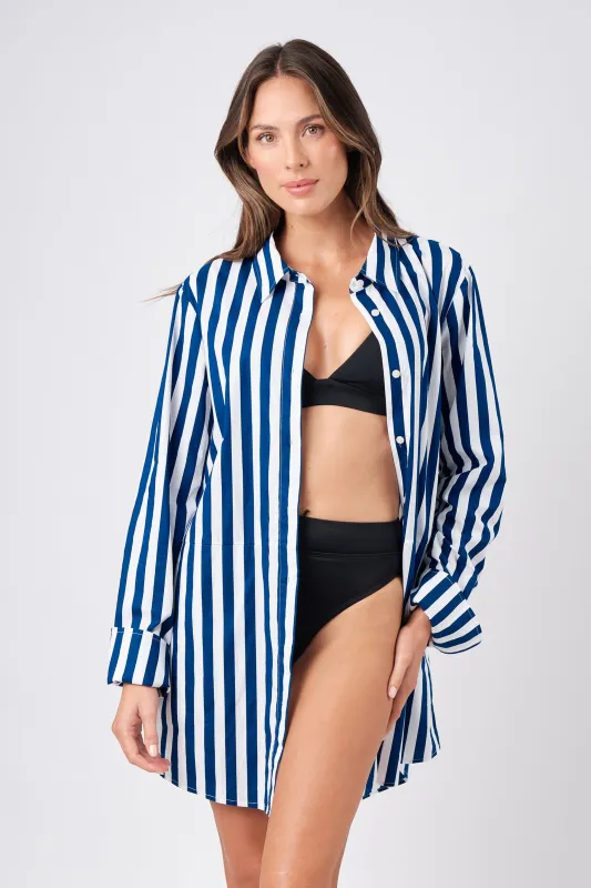 Beach Shirt Dress HAMPTONS STRIPE NAVY sold by UNE PIECE