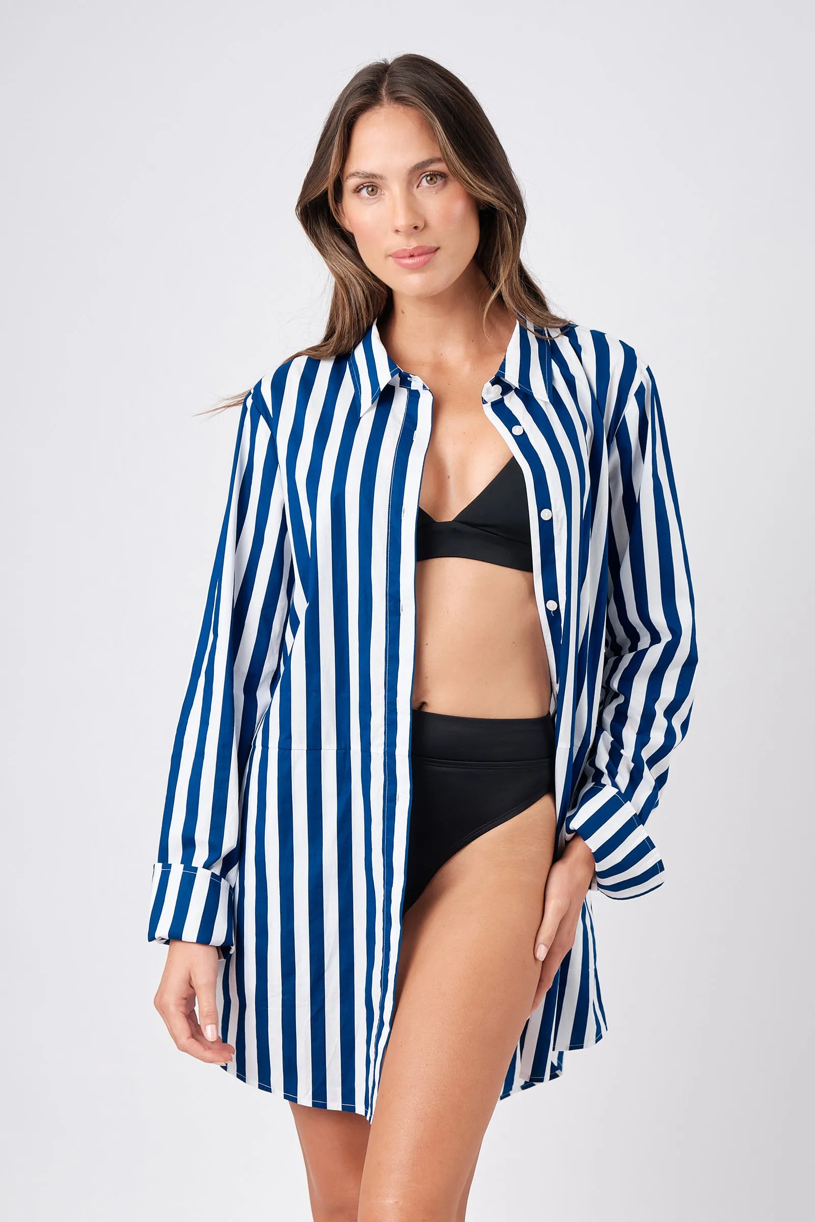 Beach Shirt Dress HAMPTONS STRIPE NAVY sold by UNE PIECE