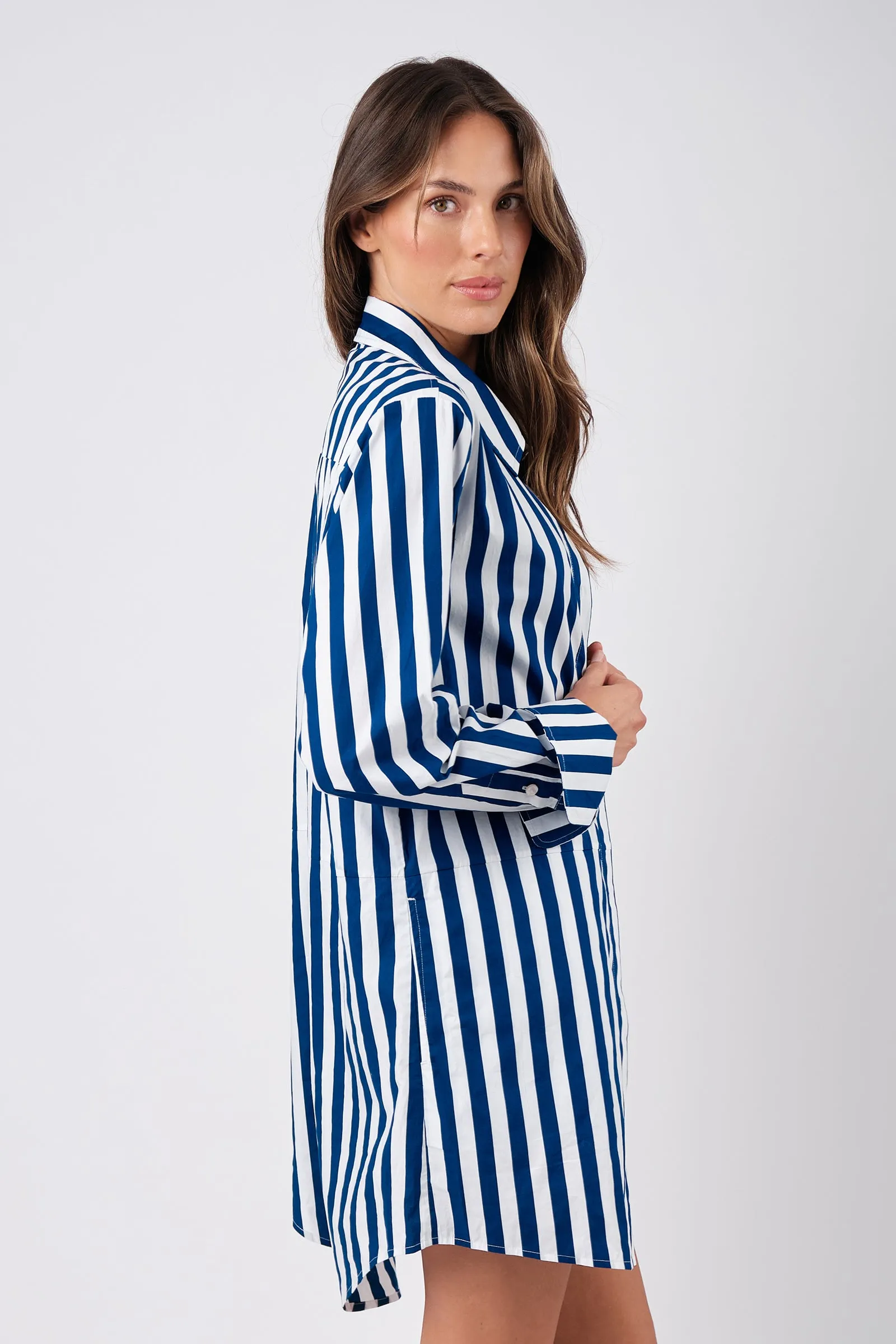 Beach Shirt Dress HAMPTONS STRIPE NAVY sold by UNE PIECE product image thumbnail 2