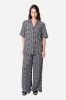 Short Sleeve Button-Up Shirt BLACK GINGHAM sold by UNE PIECE