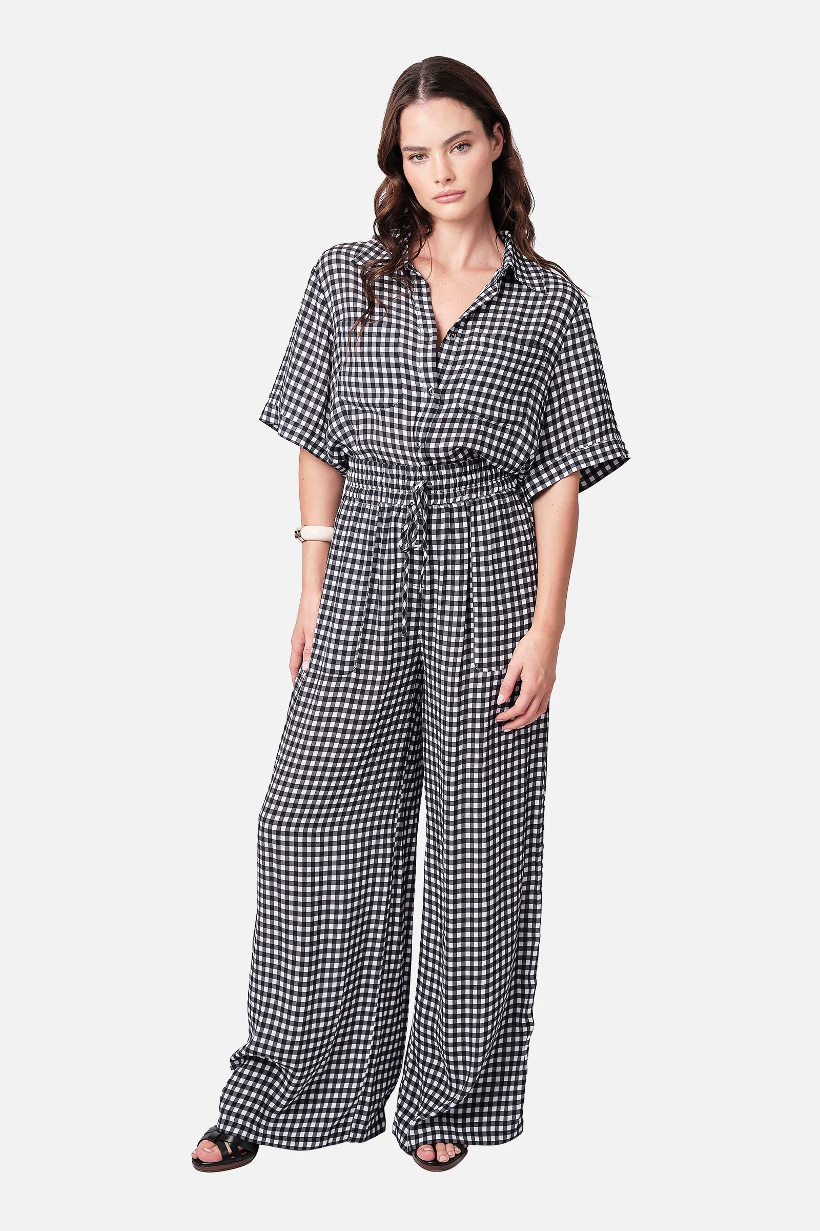 Palazzo Pants BLACK GINGHAM sold by UNE PIECE product image thumbnail 5