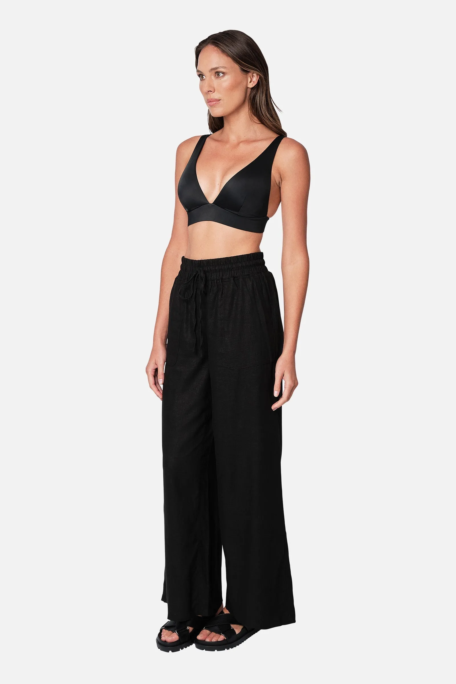 Linen Palazzo Pants BLACK sold by UNE PIECE product image thumbnail 3