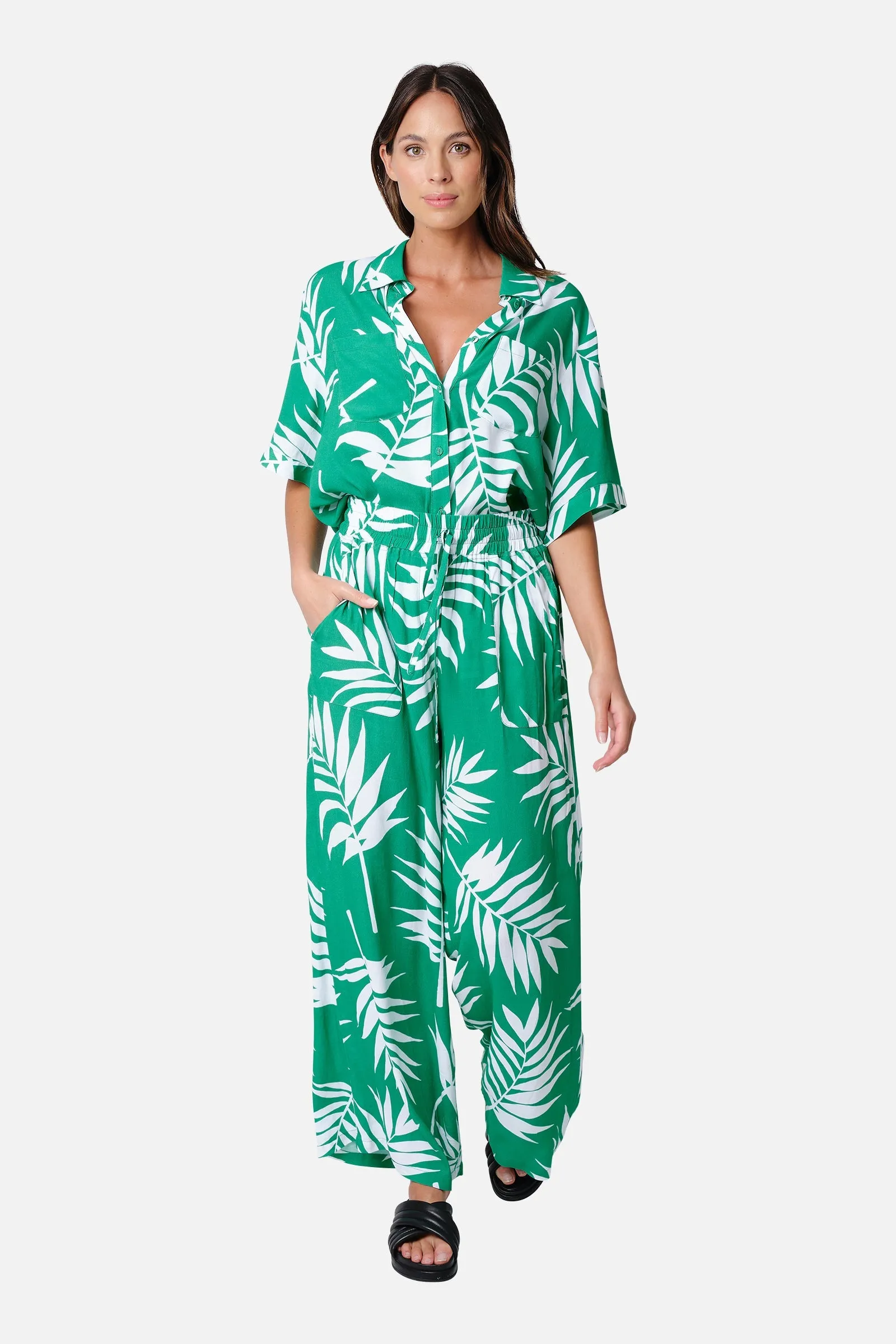 Palazzo Pants PALM SILHOUETTE GREEN sold by UNE PIECE product image thumbnail 3
