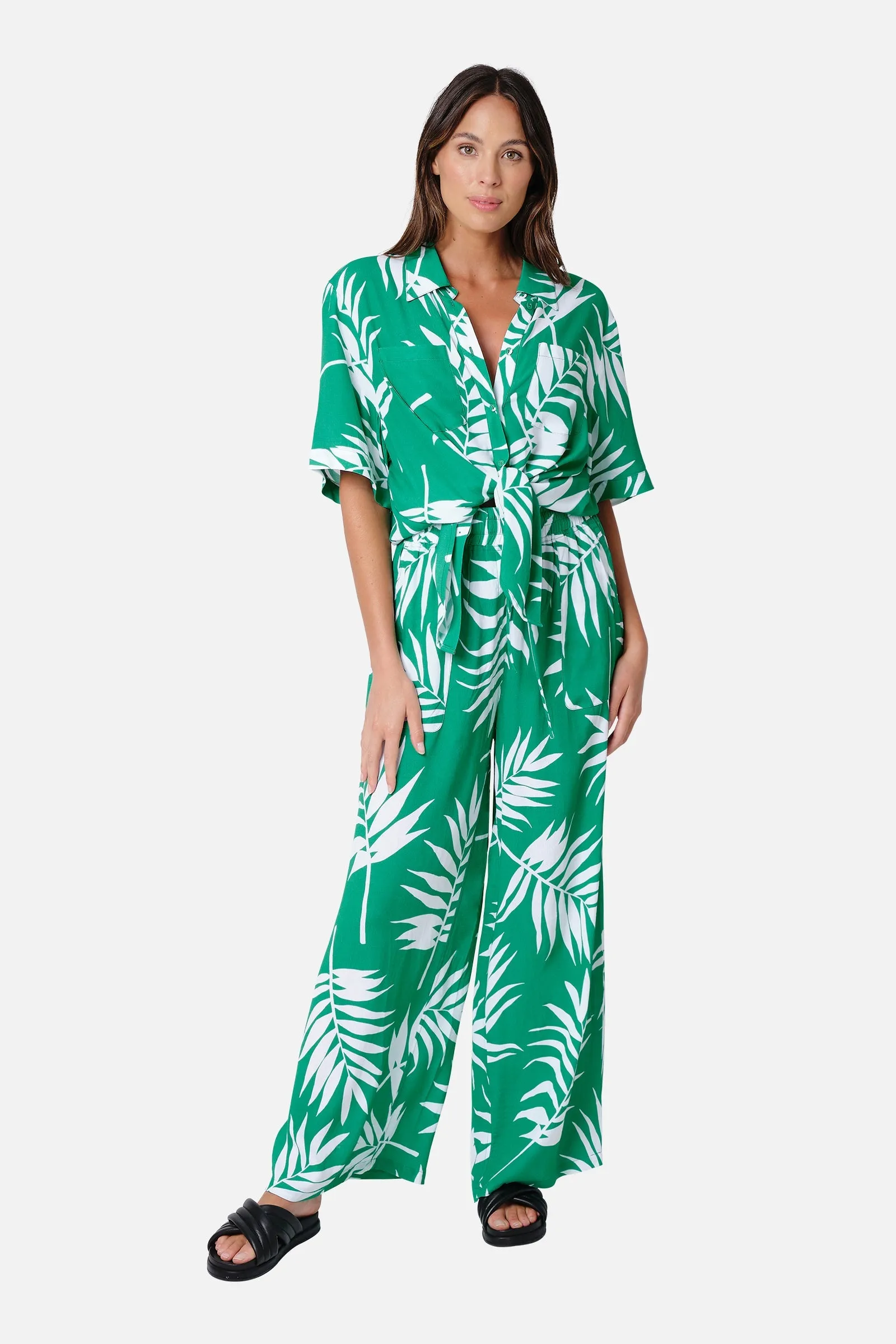 Palazzo Pants PALM SILHOUETTE GREEN sold by UNE PIECE product image thumbnail 4