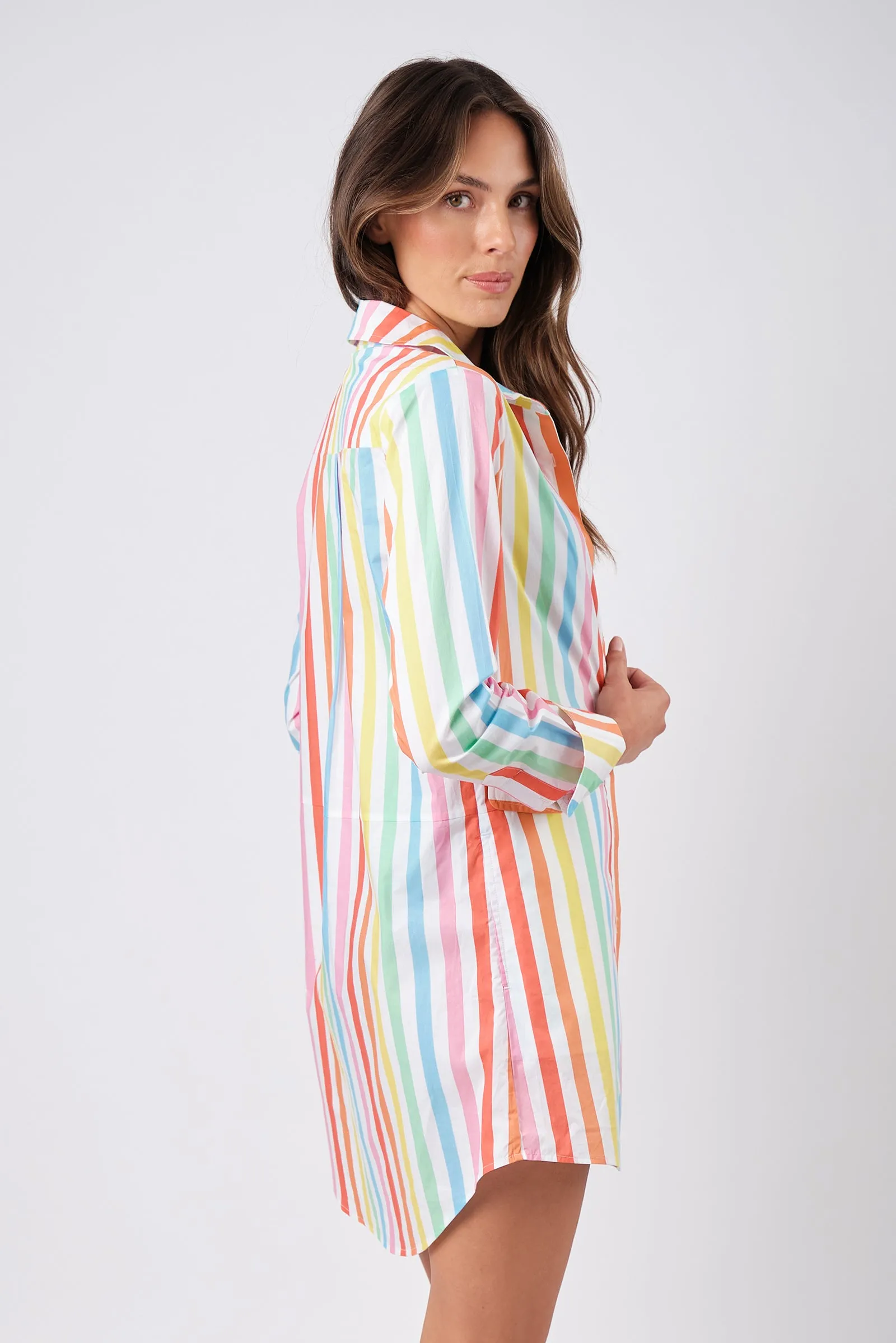 Beach Shirt Dress HAMPTONS STRIPE RAINBOW sold by UNE PIECE product image thumbnail 3