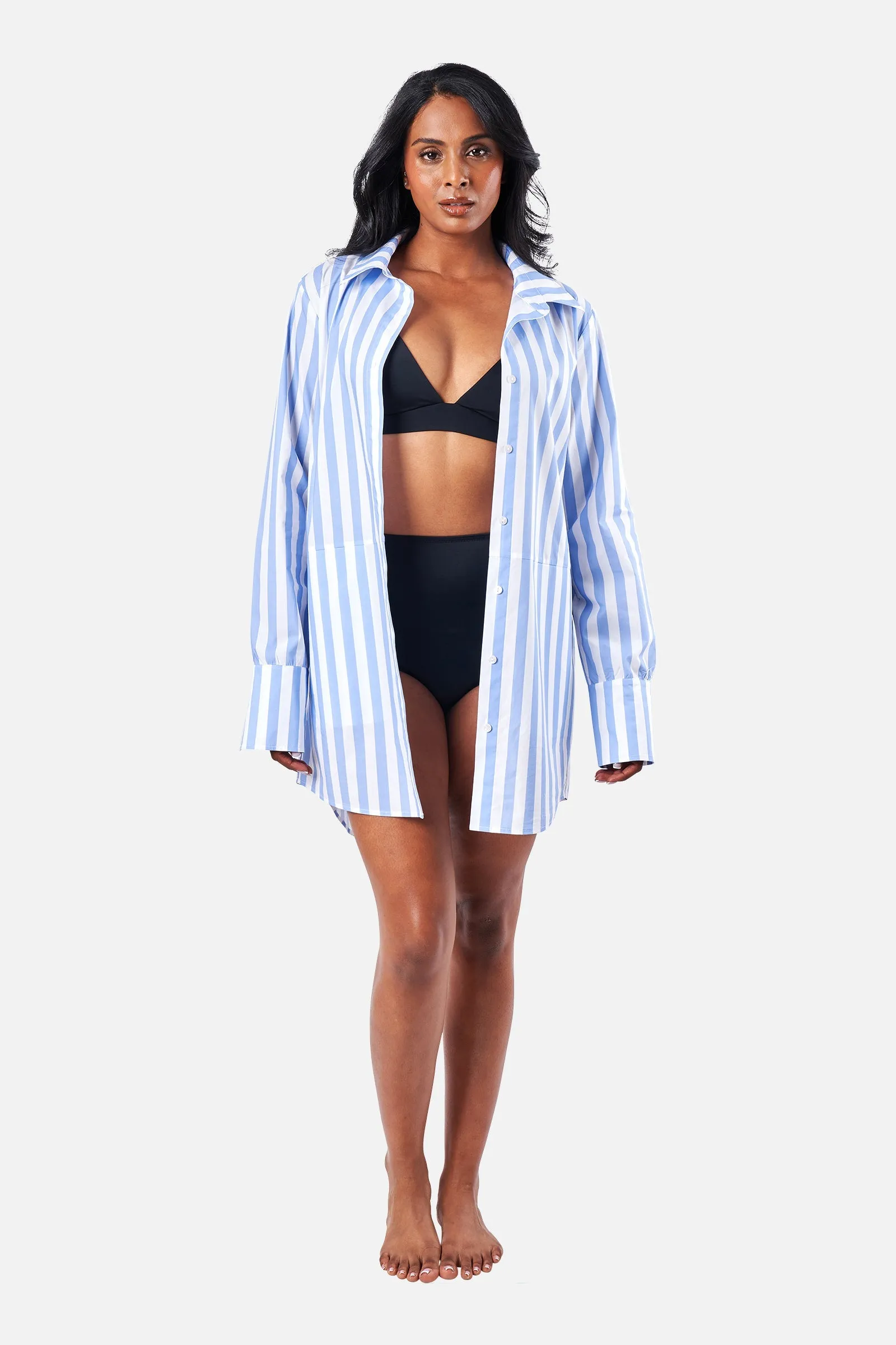 Beach Shirt Dress HAMPTONS STRIPE BLUE sold by UNE PIECE product image thumbnail 4