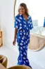 Short Sleeve Button-Up Shirt MAGNOLIA SILHOUETTE BLUE sold by UNE PIECE
