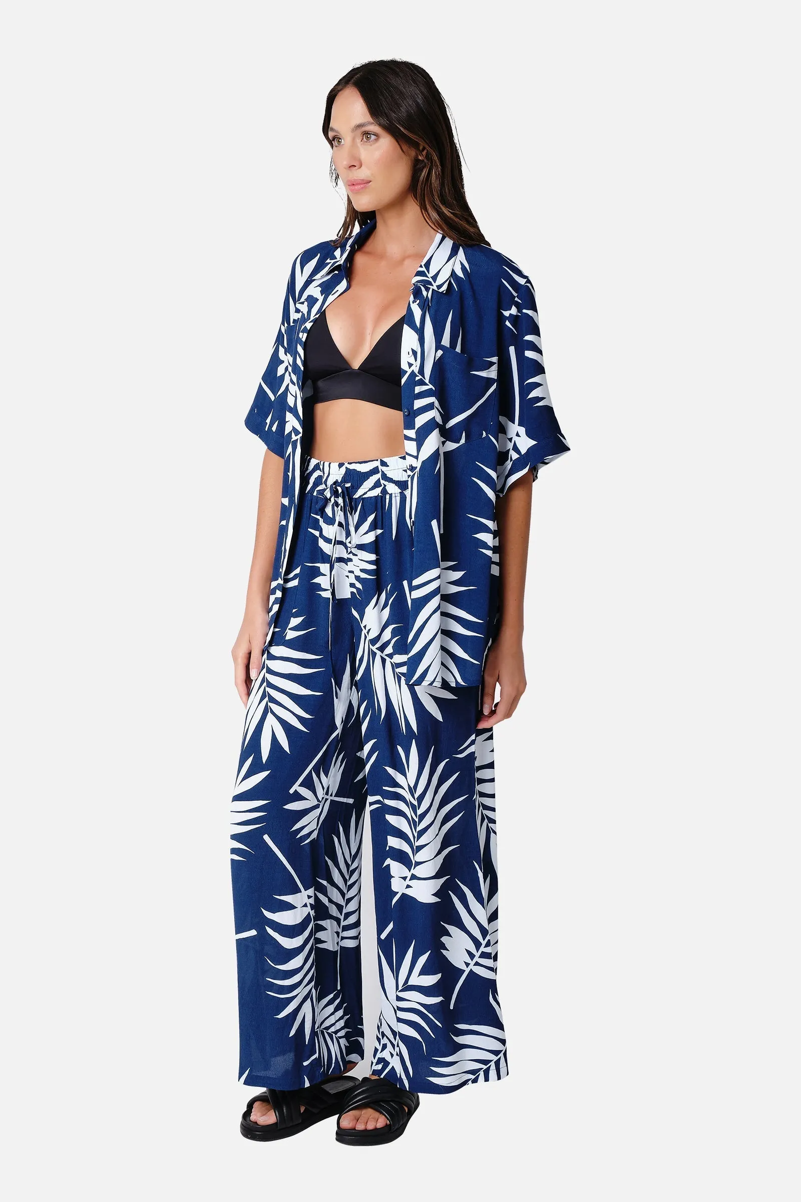 Palazzo Pants PALM SILHOUETTE NAVY sold by UNE PIECE product image thumbnail 5