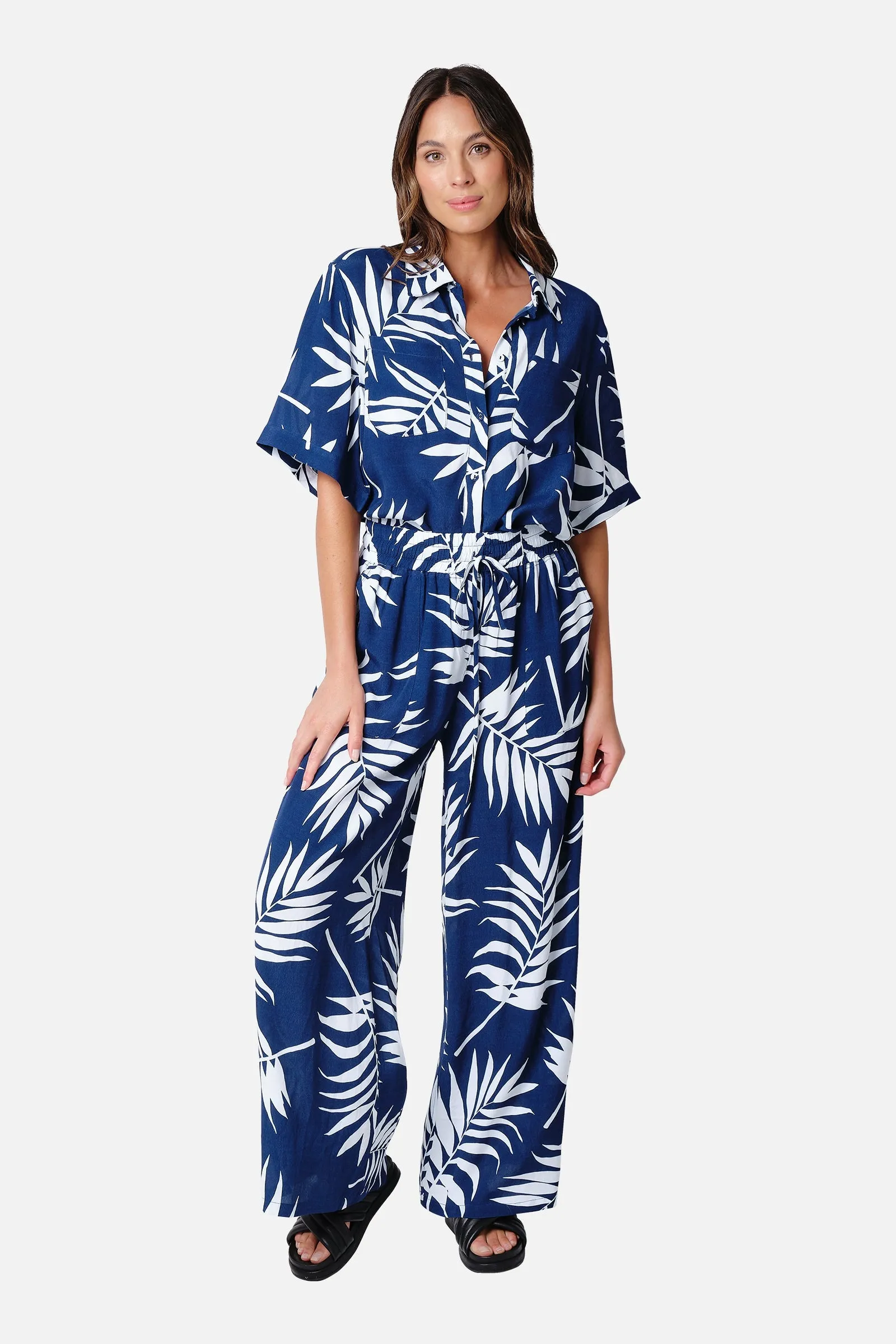 Palazzo Pants PALM SILHOUETTE NAVY sold by UNE PIECE product image thumbnail 3