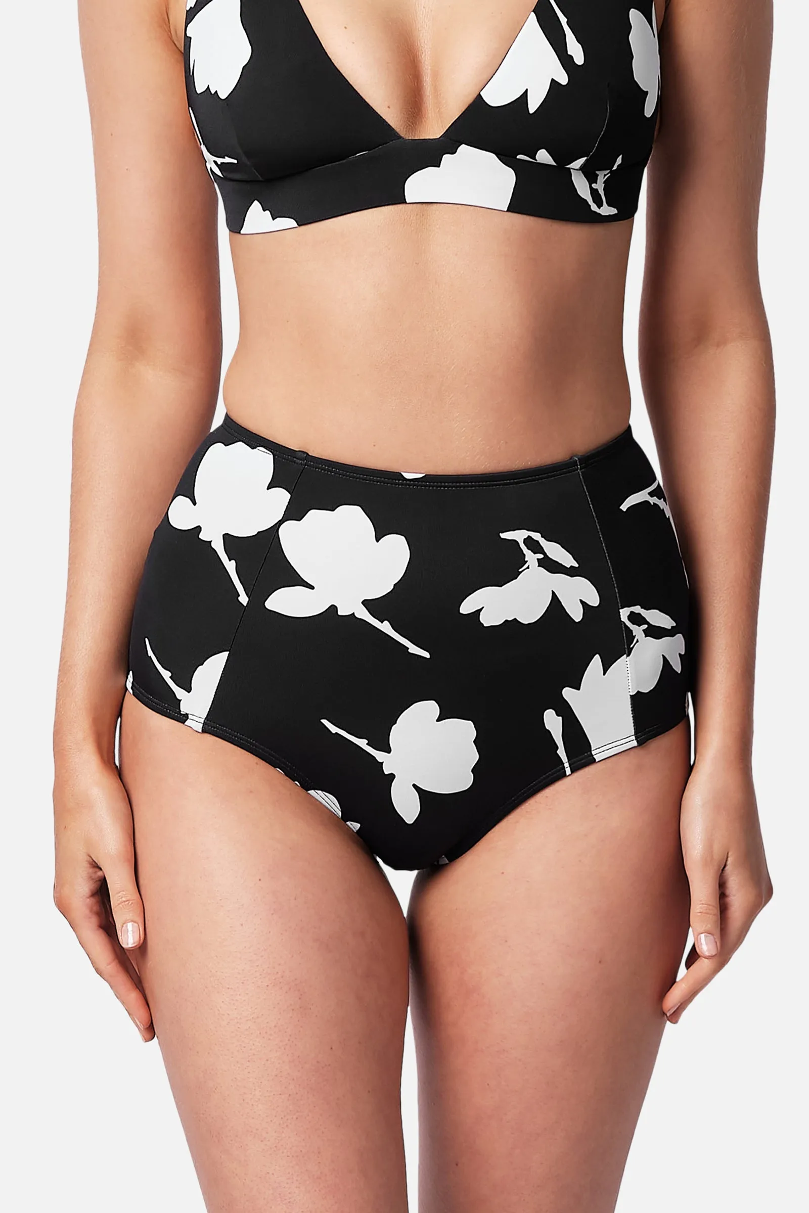 Never Say Never High-Waisted Bikini Bottom MAGNOLIA SILHOUETTE BLACK sold by UNE PIECE product image thumbnail 5
