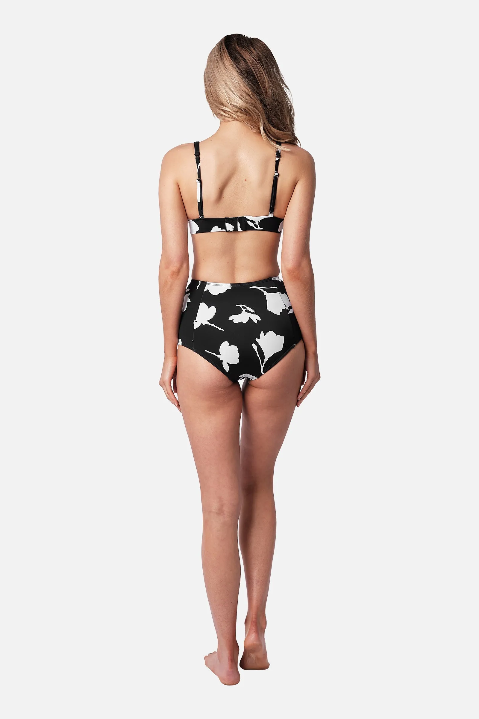 Never Say Never High-Waisted Bikini Bottom MAGNOLIA SILHOUETTE BLACK sold by UNE PIECE product image thumbnail 4