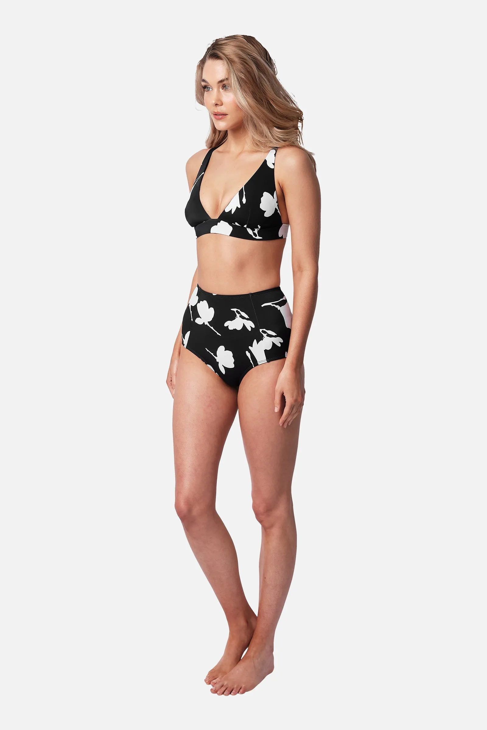 Never Say Never High-Waisted Bikini Bottom MAGNOLIA SILHOUETTE BLACK sold by UNE PIECE product image thumbnail 3