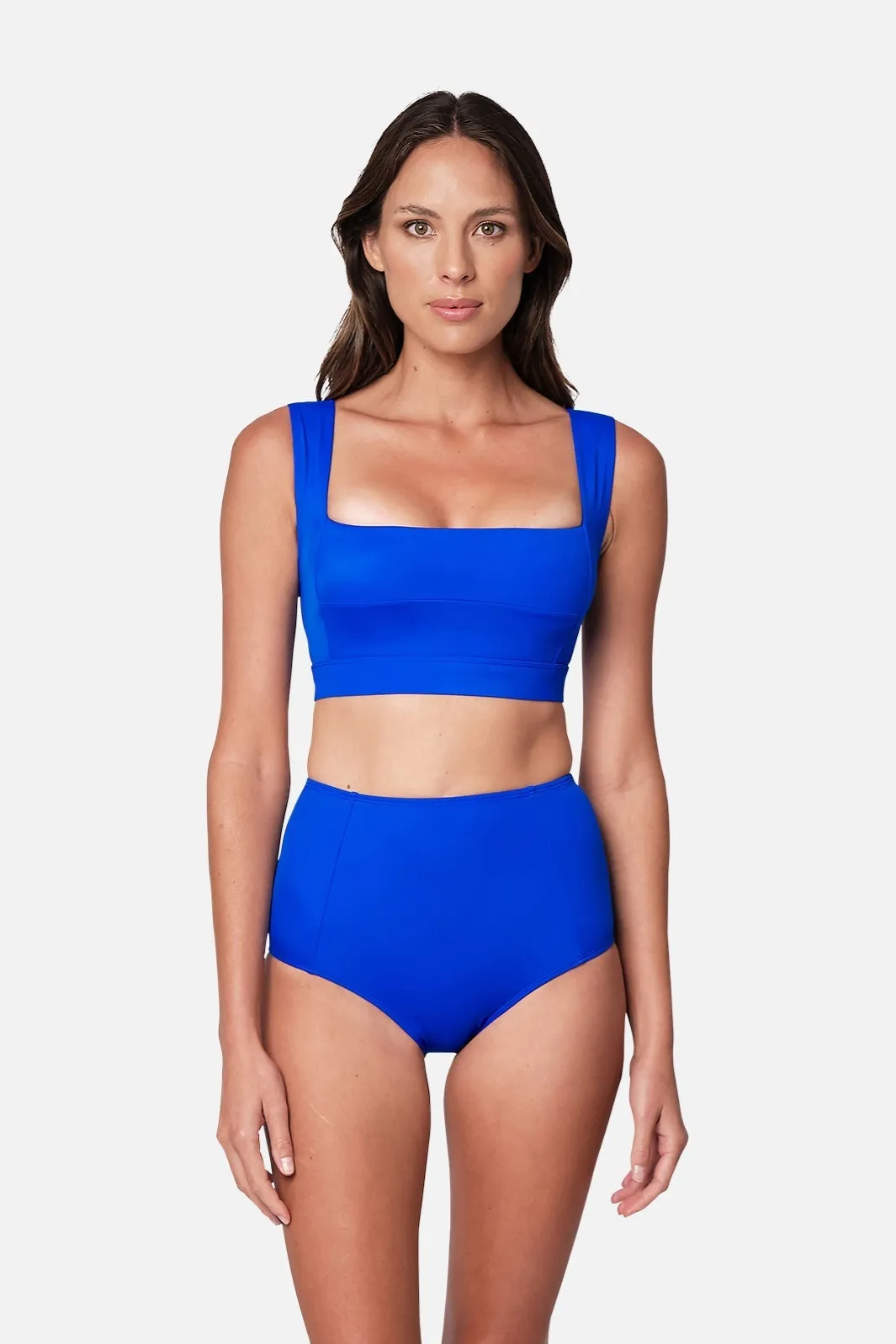 Never Say Never High-Waisted Bikini Bottom COBALT BLUE sold by UNE PIECE