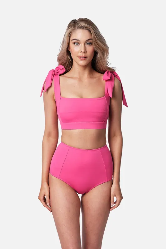 Classic Square Neck Bikini Bralette PINK sold by UNE PIECE