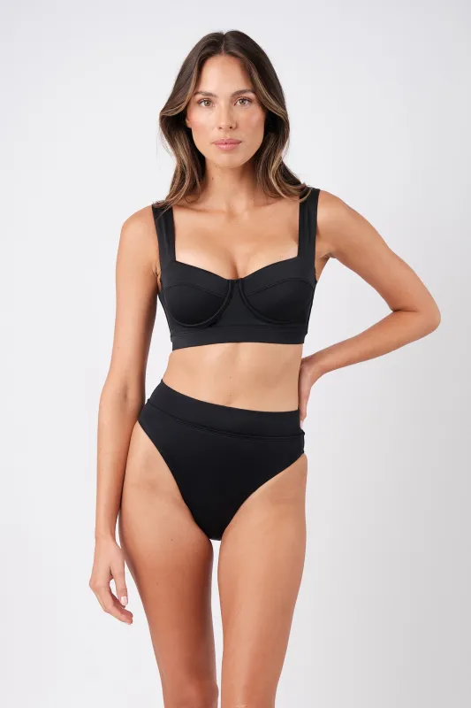 Original Bustier Balconette Bikini Bralette BLACK sold by UNE PIECE