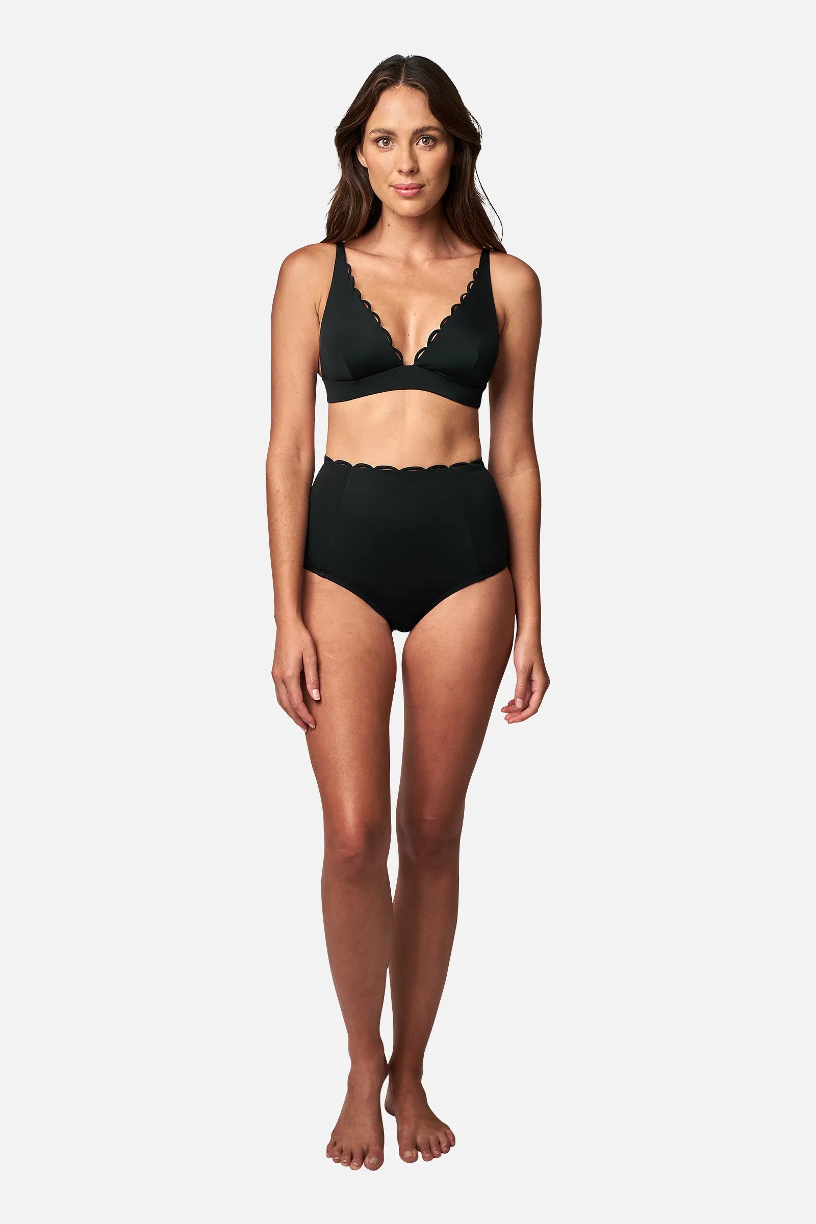 Scalloped Never Say Never Bikini Bralette BLACK sold by UNE PIECE product image thumbnail 5
