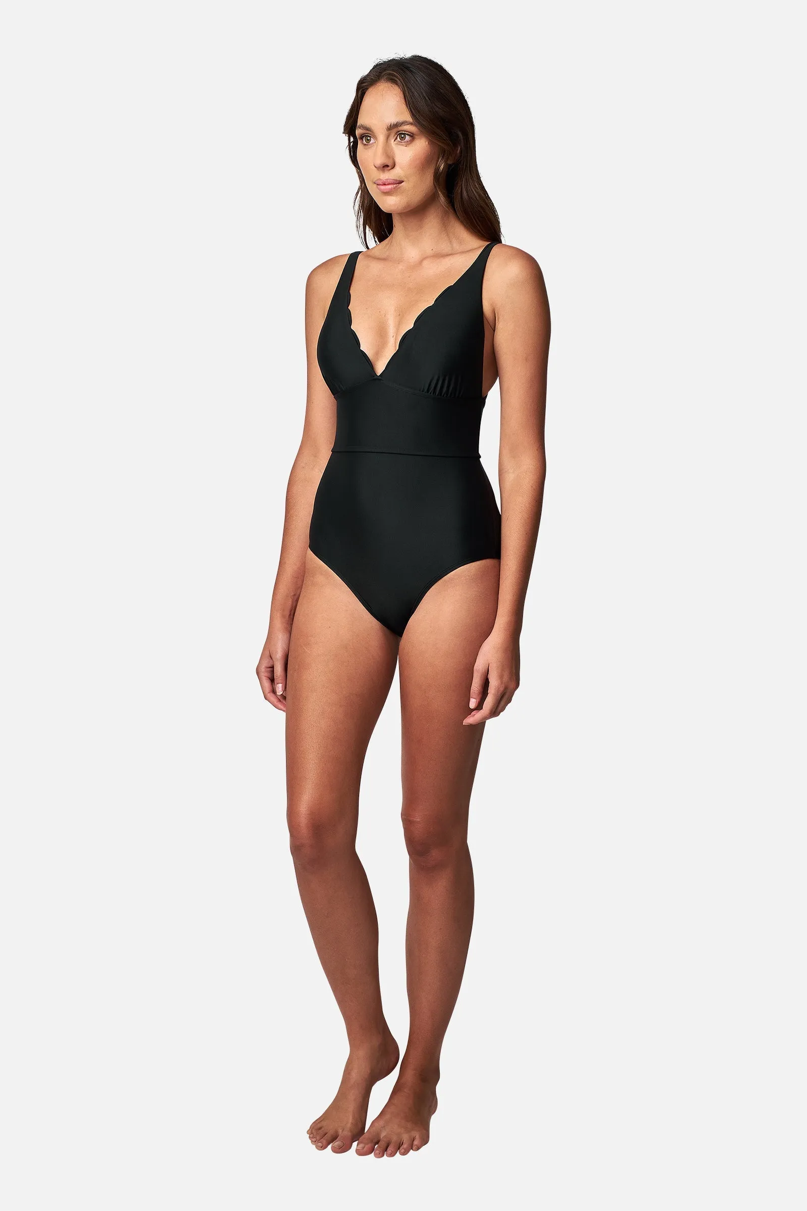 Scalloped Classic One Piece BLACK sold by UNE PIECE product image thumbnail 5