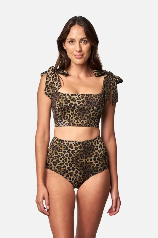 Never Say Never High-Waisted Bikini Bottom LEOPARD sold by UNE PIECE
