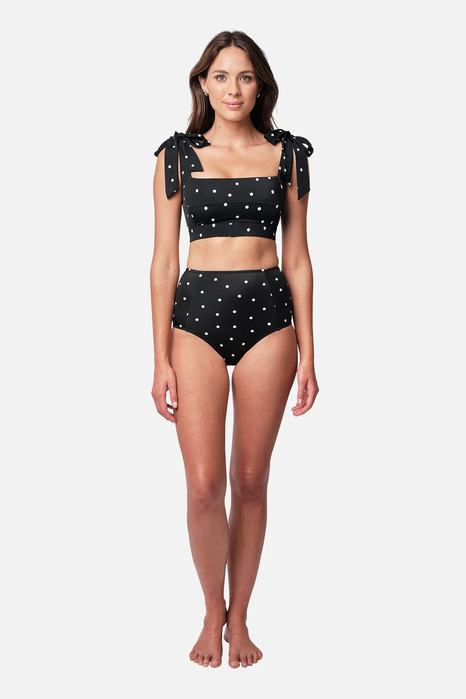 Never Say Never High-Waisted Bikini Bottom POLKA NOIR sold by UNE PIECE product image thumbnail 2
