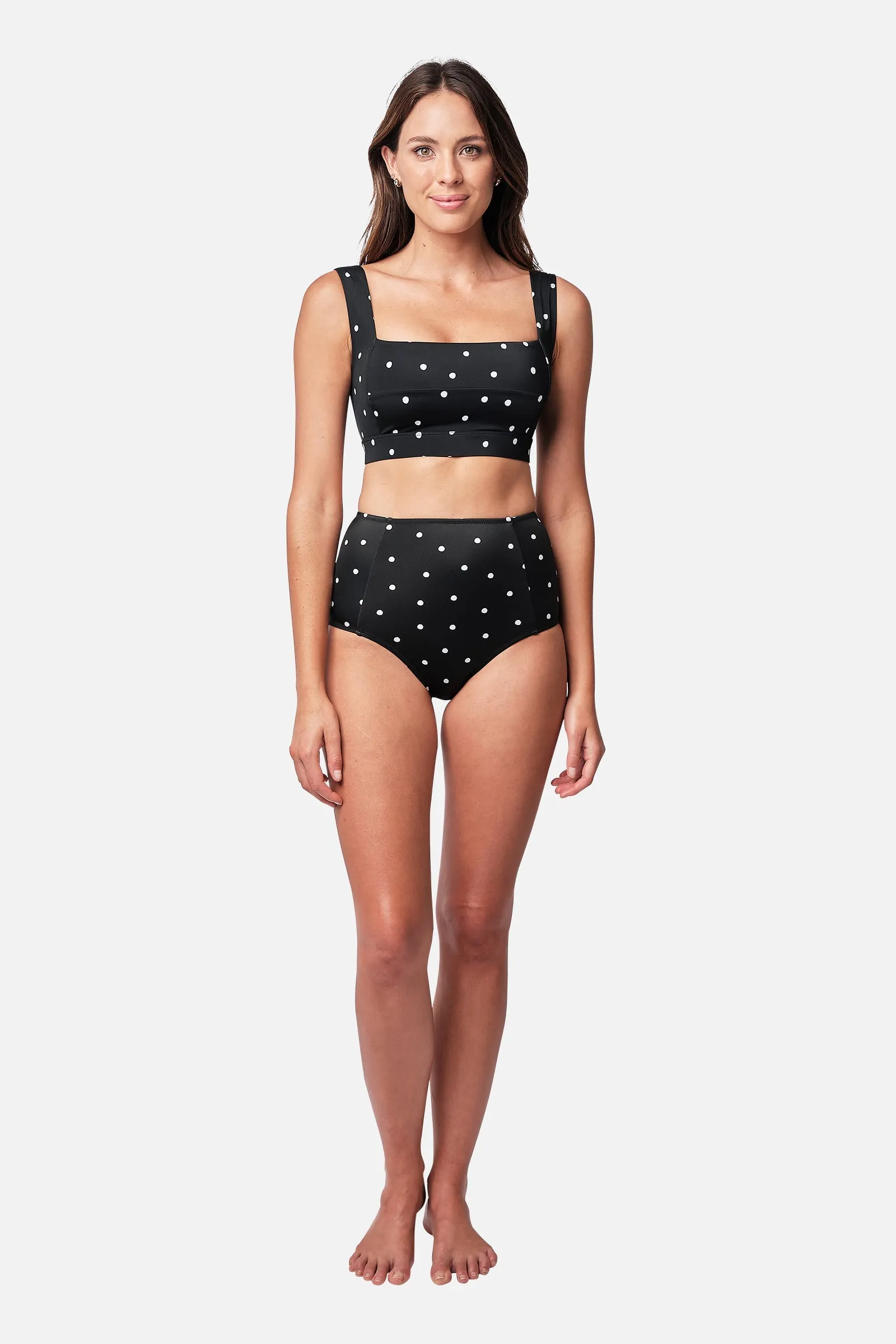 Never Say Never High-Waisted Bikini Bottom POLKA NOIR sold by UNE PIECE product image thumbnail 3