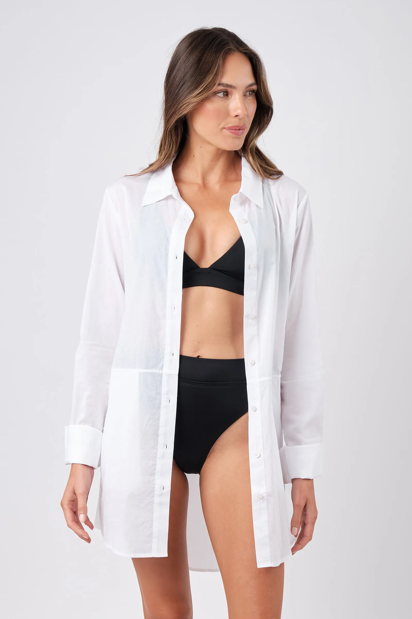 Beach Shirt Dress WHITE sold by UNE PIECE