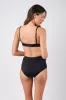 Never Say Never High-Waisted Bikini Bottom BLACK sold by UNE PIECE