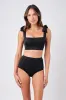 Never Say Never High-Waisted Bikini Bottom BLACK sold by UNE PIECE