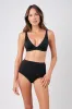 Never Say Never High-Waisted Bikini Bottom BLACK sold by UNE PIECE