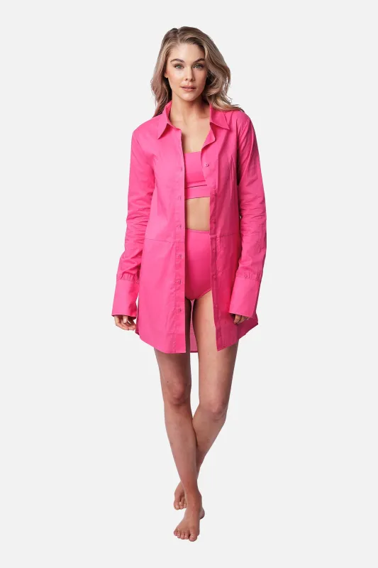 Beach Shirt Dress PINK sold by UNE PIECE