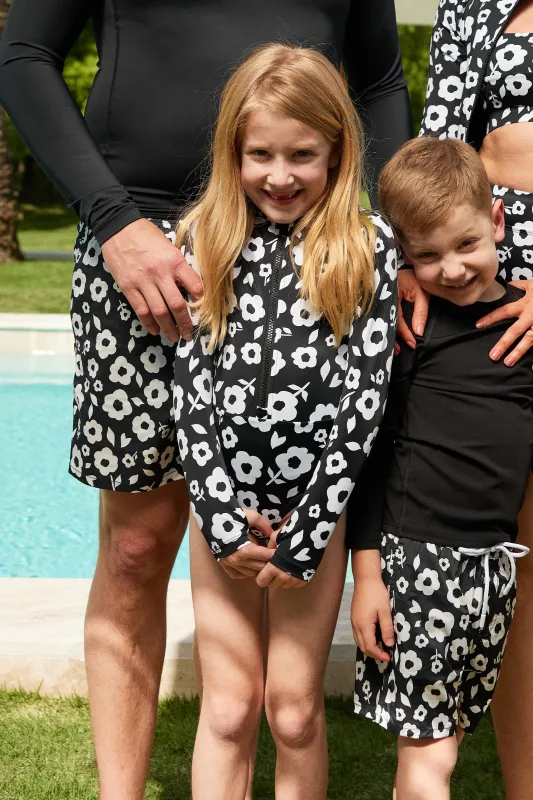 Original Girls Rashie DAISY SILHOUETTE BLACK sold by UNE PIECE