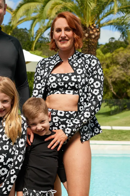 Original Sexie Rashie Top DAISY SILHOUETTE BLACK sold by UNE PIECE