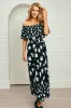 Frill Off-Shoulder Maxi Dress MAGNOLIA SILHOUETTE BLACK sold by UNE PIECE