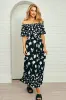 Frill Off-Shoulder Maxi Dress MAGNOLIA SILHOUETTE BLACK sold by UNE PIECE