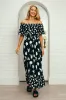 Frill Off-Shoulder Maxi Dress MAGNOLIA SILHOUETTE BLACK sold by UNE PIECE