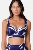 Original Bustier Balconette Bikini Bralette PALM SILHOUETTE NAVY sold by UNE PIECE