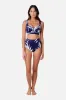 Original Bustier Balconette Bikini Bralette PALM SILHOUETTE NAVY sold by UNE PIECE