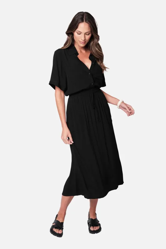 Midi Skirt BLACK sold by UNE PIECE