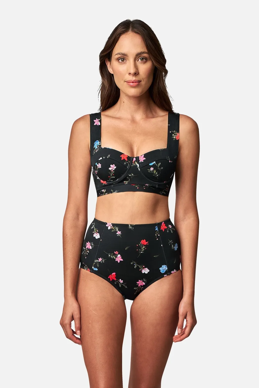 Never Say Never High-Waisted Bikini Bottom HAWTHORN BLACK sold by UNE PIECE